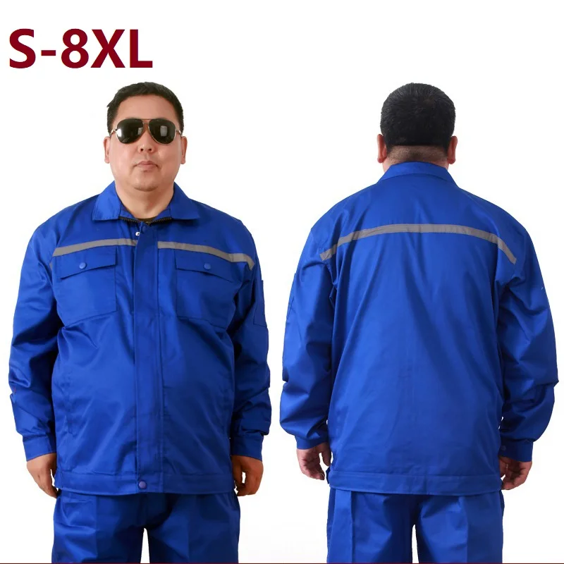 

Reflective Loose Work Clothing Men Welding Mechanical Auto Factory Durable Protective Uniform Plus Size Workshop Coveralls M-8xl