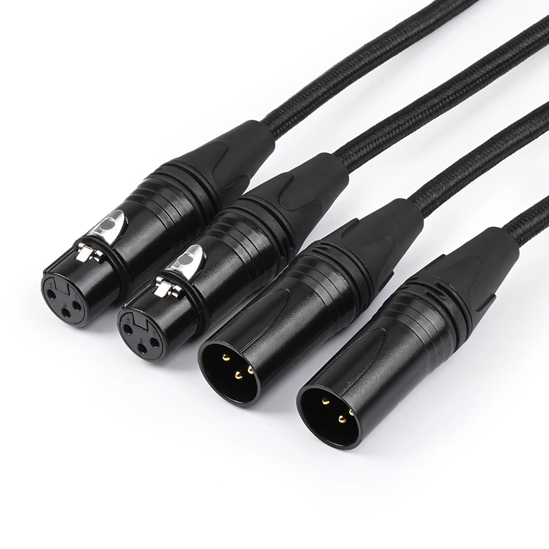 Hifi kabel XLR wysokiej jakości 6N OFC dźwięku mikrofonu przewód Plug XLR kabel przedłużający do mikser Audio wzmacniacze