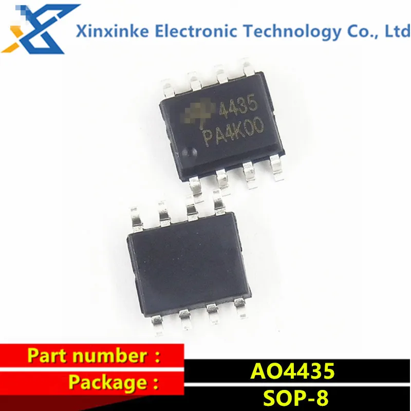 10PCS AO4435 Marking：4435 SOP-8 P-channel -30V/-10.5A SMD MOSFET