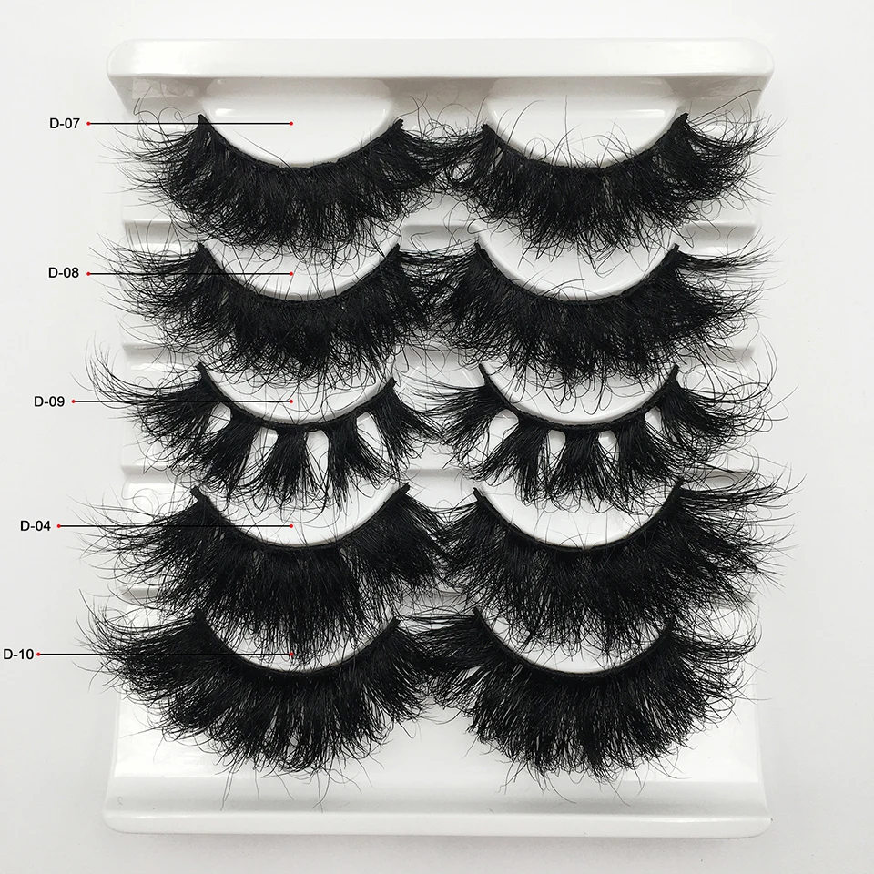 Fluffy Mink Eyelashes Wholesale 25mm Lashes 10-50 Pairs 3D Mink Lashes Soft Volume Long Eye Lashes Make Up Mink Lashes Bulk 25mm