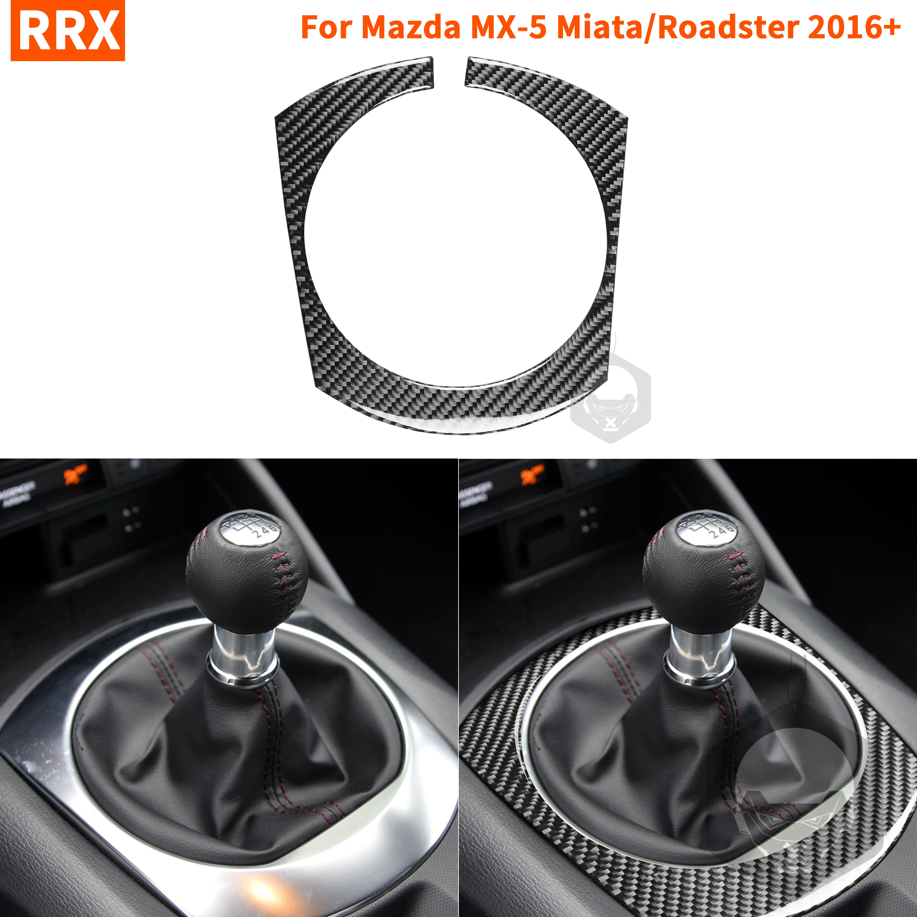 

For Mazda MX-5 Miata Roadster Gear Box Frame Shifter Surround Cover Sticker 2016+ MX5 ND Carbon Fiber Interior Car Accessories