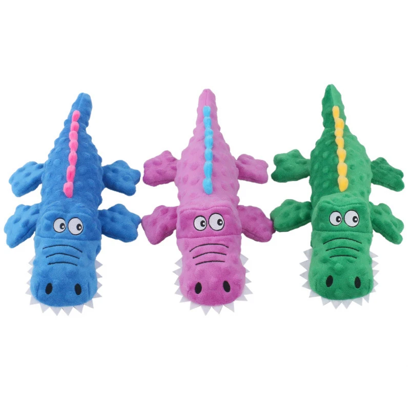 New Pets Plush Squeaky Dog Toys Funny Crocodile Shaped Chew Cleaning Teeth Toy Puppy Training Interactive Supplies