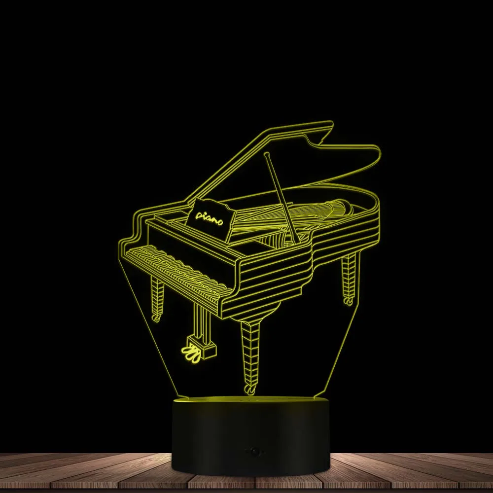 

Piano 3D Visual Night Light Table Lamp Music Instrument Decorative Lamp Table Light Pianist Room LED Lighting Decor Gift For Her