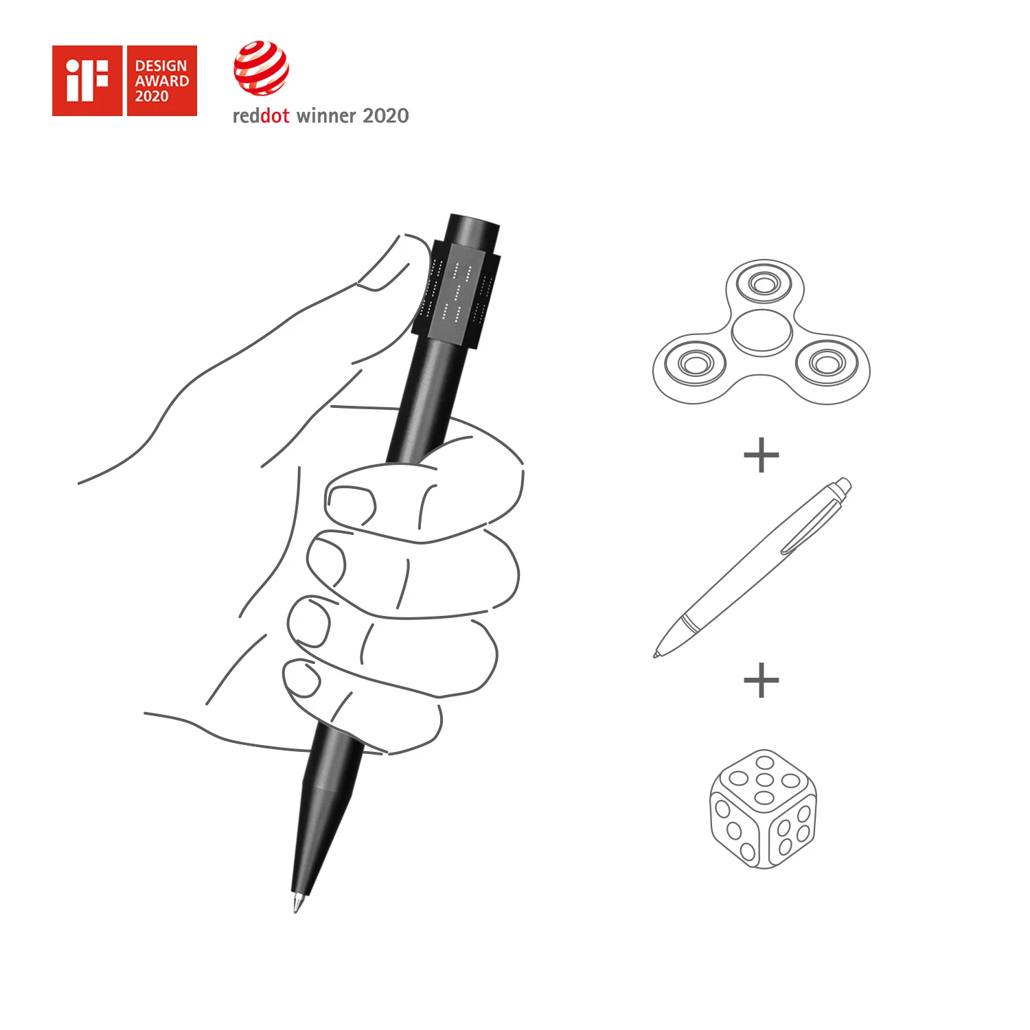 Fingertip Gyro Dice Rotating Pen Frosted Hexagonal Bearing Decompression Pen High-end Creative Signature Pen