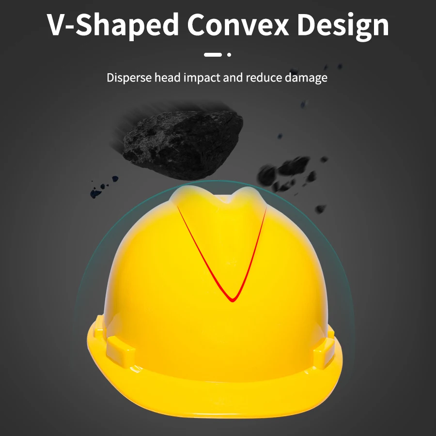 Safety Helmet Hard Hat Working Cap ABS Construction Site Head Protection Engineering Power Labor Yellow Color Protect Helmets