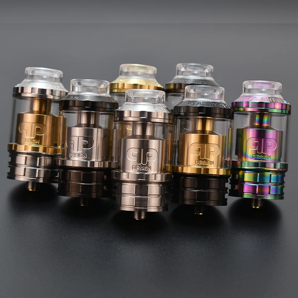 QP Designs Fatality M25 RTA 316SS ด้านบนบรรจุ Rebuildable Vape 4Ml/5.5Ml ความจุ25มม.ม้วนหรือ Dual Coils Atomizer