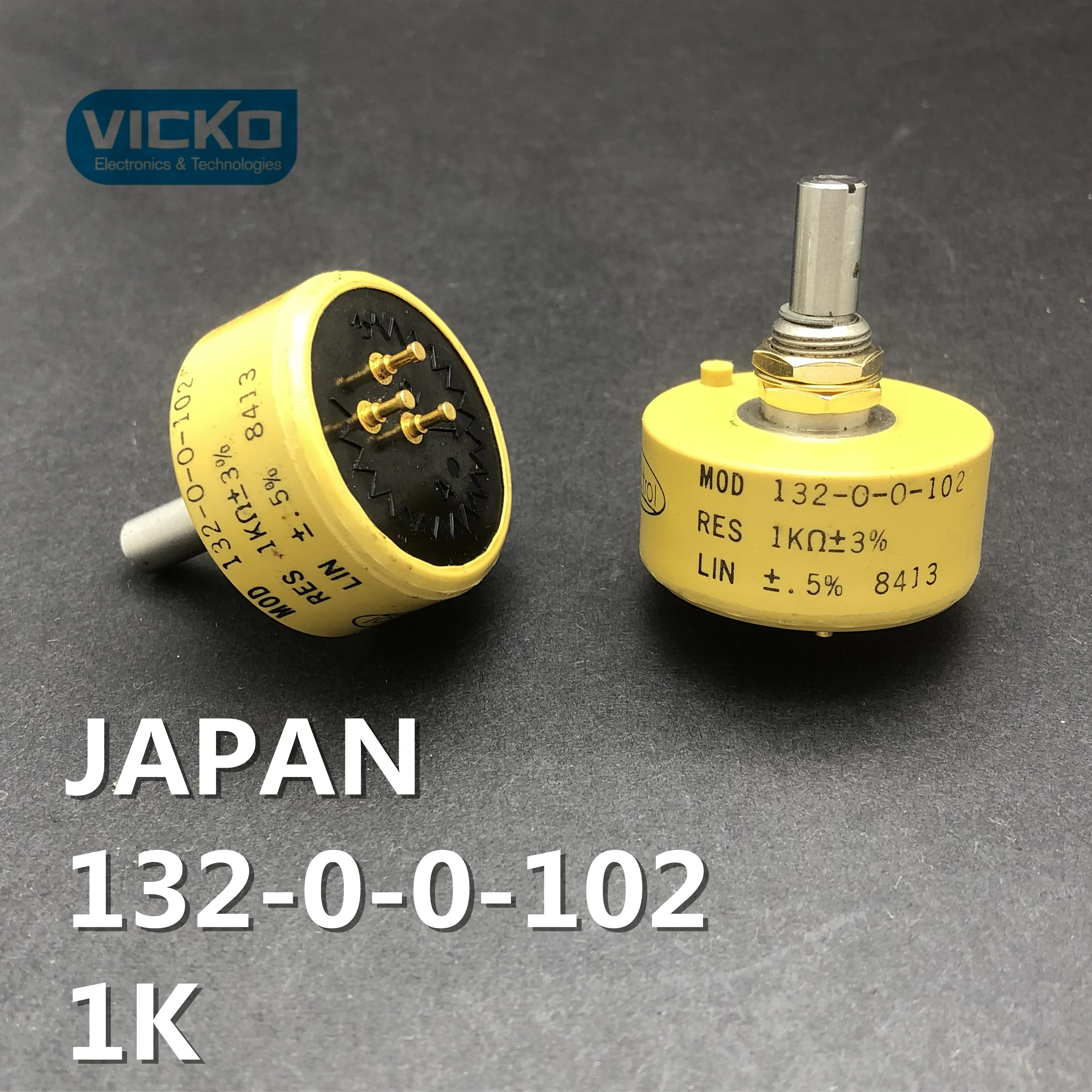 JAPAN Spectrol Mod 132-o-o-102 1K  360 degrees circle potentiometer No stop shaft  22mm switch Mod 132-0-0-102