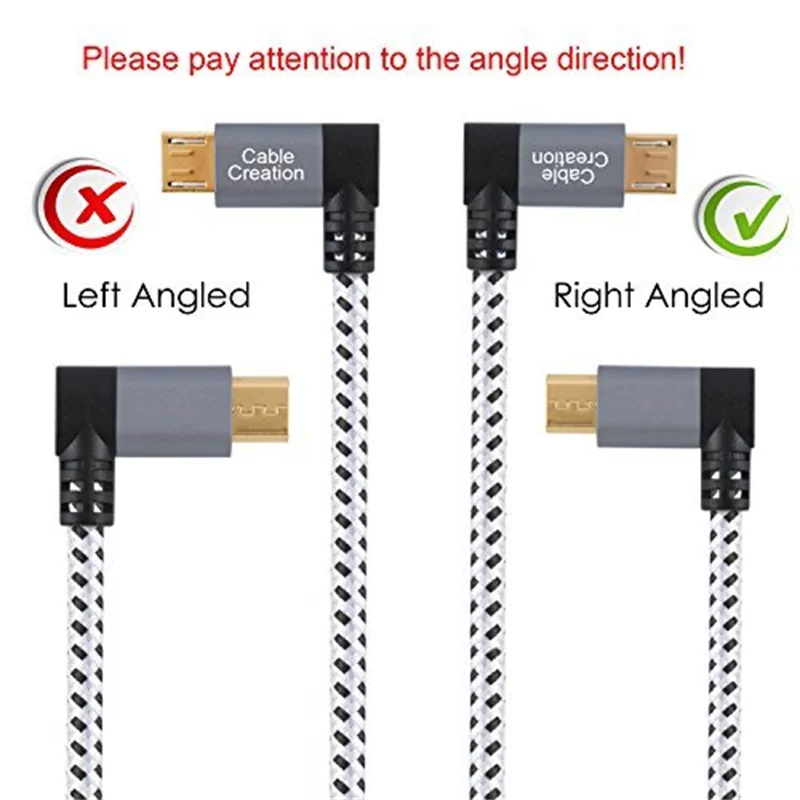 CableCreation مايكرو USB وتغ كابل محول ل شاومي Redmi نوت 5 مايكرو USB موصل لسامسونج اللوحي USB 2.0 وتغ محول