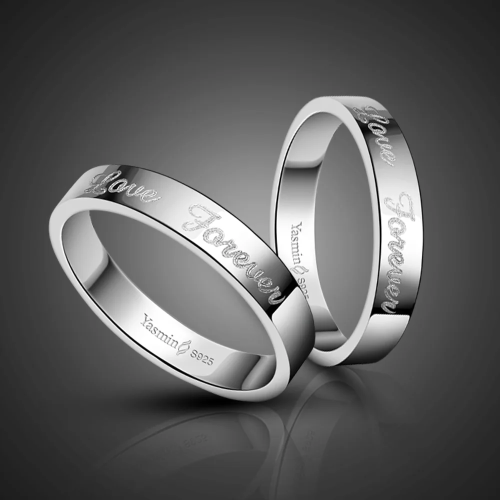 

Fashion 925 Sterling Silver Forever Love Engagement Ring Solid Silver Couple Ring Woman or Man Single Ring Fine jewelry