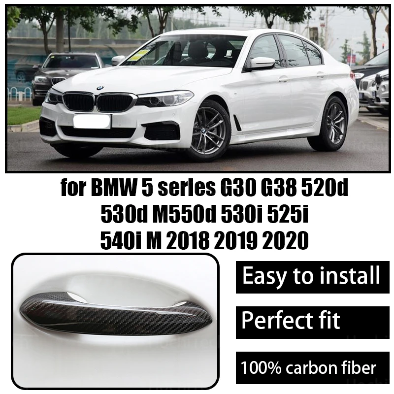 

Real Dry Carbon Fiber Car Door Handle Cover Trim for BMW 5 Series G30 G38 520d 530d M550d 530i 525i 540i M 2018 2019 2020