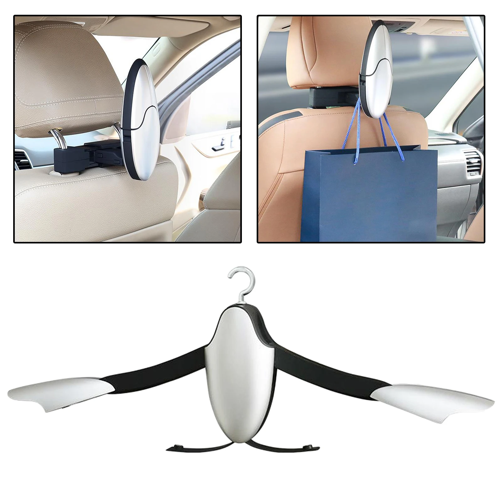 Car Coat Rack Hanger Seat Headrest Jacket Suit Clothes Hanger ABS Automotive Portable Folding Car Hanger Traveling Accessories