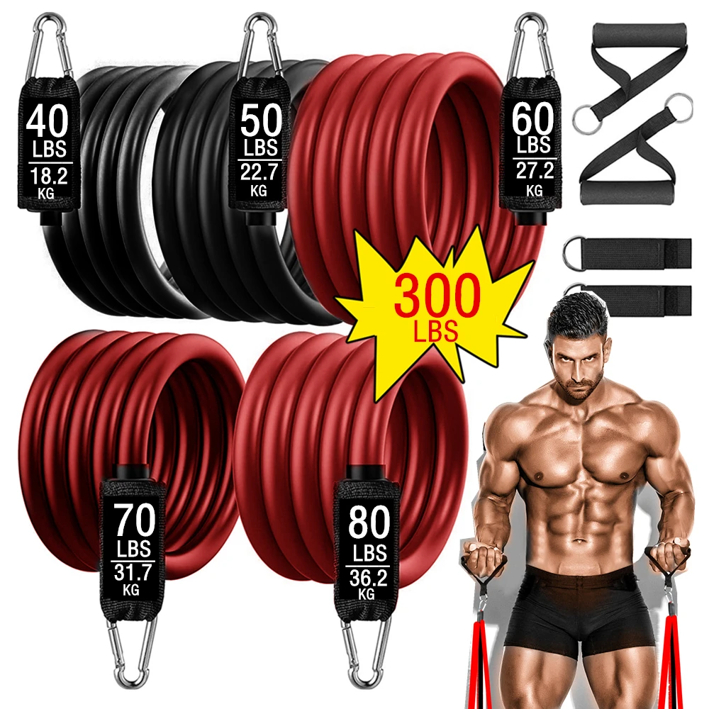 

300lb Resistance Bands Set Expander Tubes Rubber Band Stretch Training Physical Therapy Home Gyms Workout Elastic Band Pull Rope