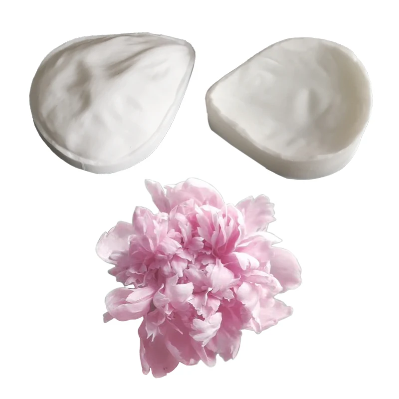 2pcs/lot Large Peony Silicone Veiner Mold Gumpaste Fondant Cake Decorating Tools Water Paper Sugar Clay Flower Mould M2450