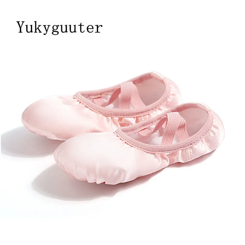 

Girls Ballet Shoes Silk Satin Soft Sole Ballet Dance Slippers Children Practise Ballerina Shoes Woman Gymnastics