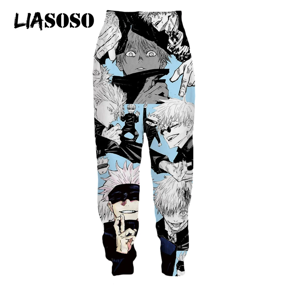 LIASOSO Anime 3D Print Jujutsu Kaisen Men Women's Pants  Casual Street Fashion Sweatpants Jogger Trousers Loose Oversized Pants