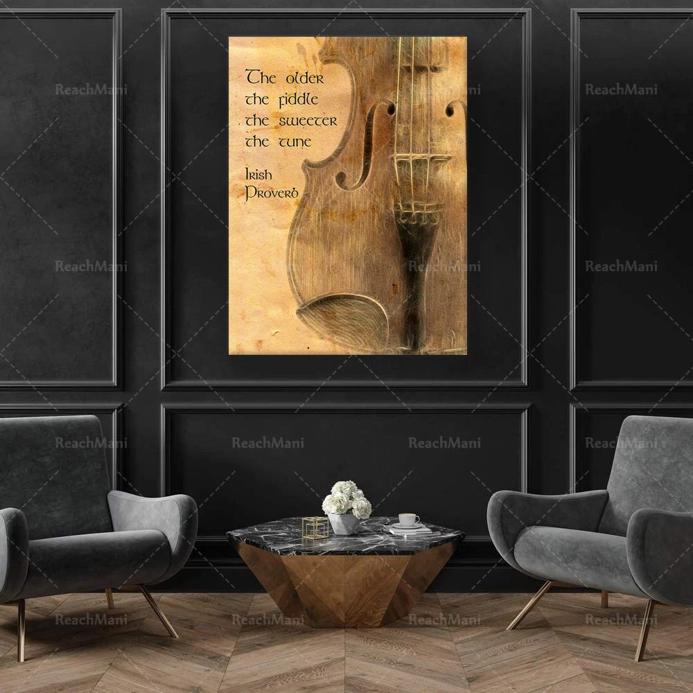 Irish Proverb: The older the fiddle the sweeter the tune. Ireland Art Printable | Midlife Gift Idea