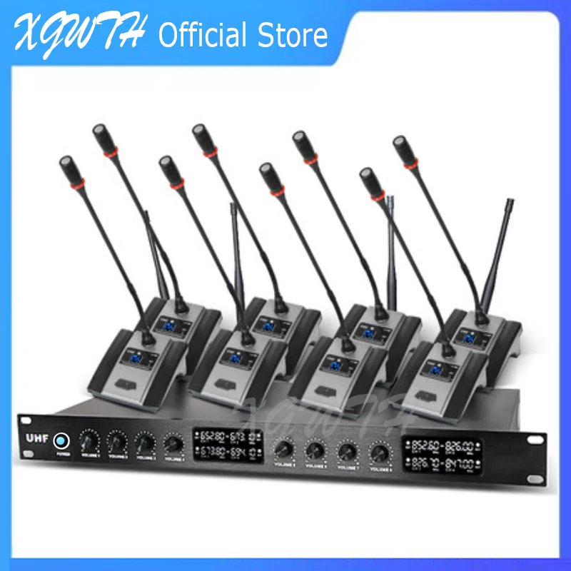 

UHF Wireless Microphone System Cardioid Conference Condenser Table Gooseneck Desktop Mic Speech School Classroom Meeting Room