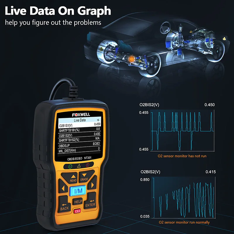 FOXWELL NT301 OBD2 Scanner Check Engine Code Reader Professional ODB2 OBD2 Automotive Scanner Car Diagnostic Tools PK ELM327