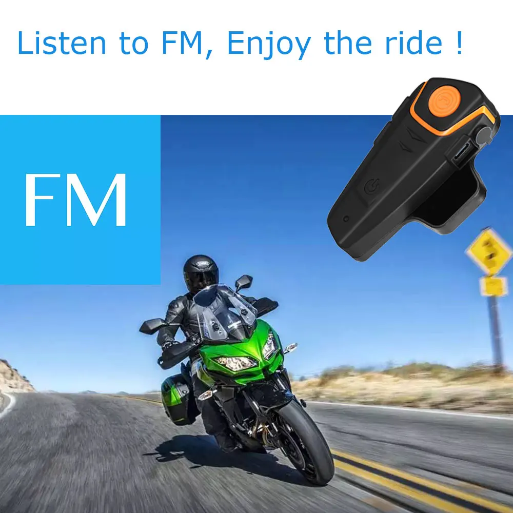BT-S2 1000m 30M IPX7 Waterproof Moto Helmet Bluetooth Wireless Headset Motorcycle bluetooth intercom for motorcycle