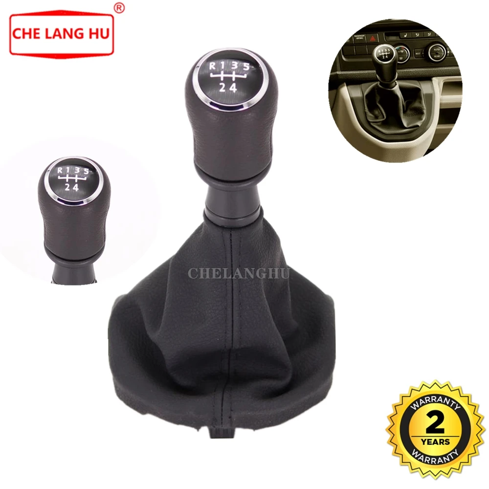 

For VW Transporter Multivan Caravelle T6 T7 2016 2017 2018 2019 Car 5 Speed Gear Shift Stick Knob Level With Leather Boot