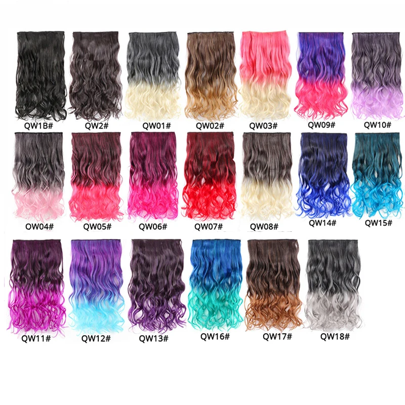 Synthetic 5Clips In Hair Extension Clip In Hair Extension Long Straight Hairpiece Wave Hairpiece One Hairpiece 5Clips On