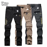 TRVLWEGO Pantalones de senderismo para acampar para hombre, pantalones de viaje al aire libre de alta elasticidad, finos, impermeables, de secado rápido, a prueba de rayos UV, para verano