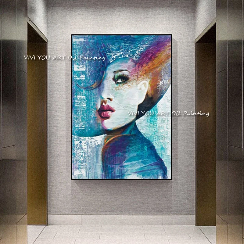 The Best Handmade Ice Queen Alsa Figure Abstract Woman Face Painting on Canvas Posters Wall Art for Living Room Decor Watercolor