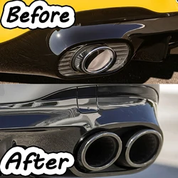 For Mercedes Benz W177 A35 C118 CLA35 X247 GLB35 A45S AMG 2020 Car Refitting Rear Bumper Turbo Muffler Exhaust Tips Pipe Exits