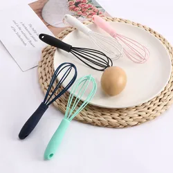 1Pc Multifunctional Rotary Manual Egg Beater Mixer Mini Plastic Kitchen Egg Whisk Bake Tool Egg Agitator Silicone Eco-Friendly