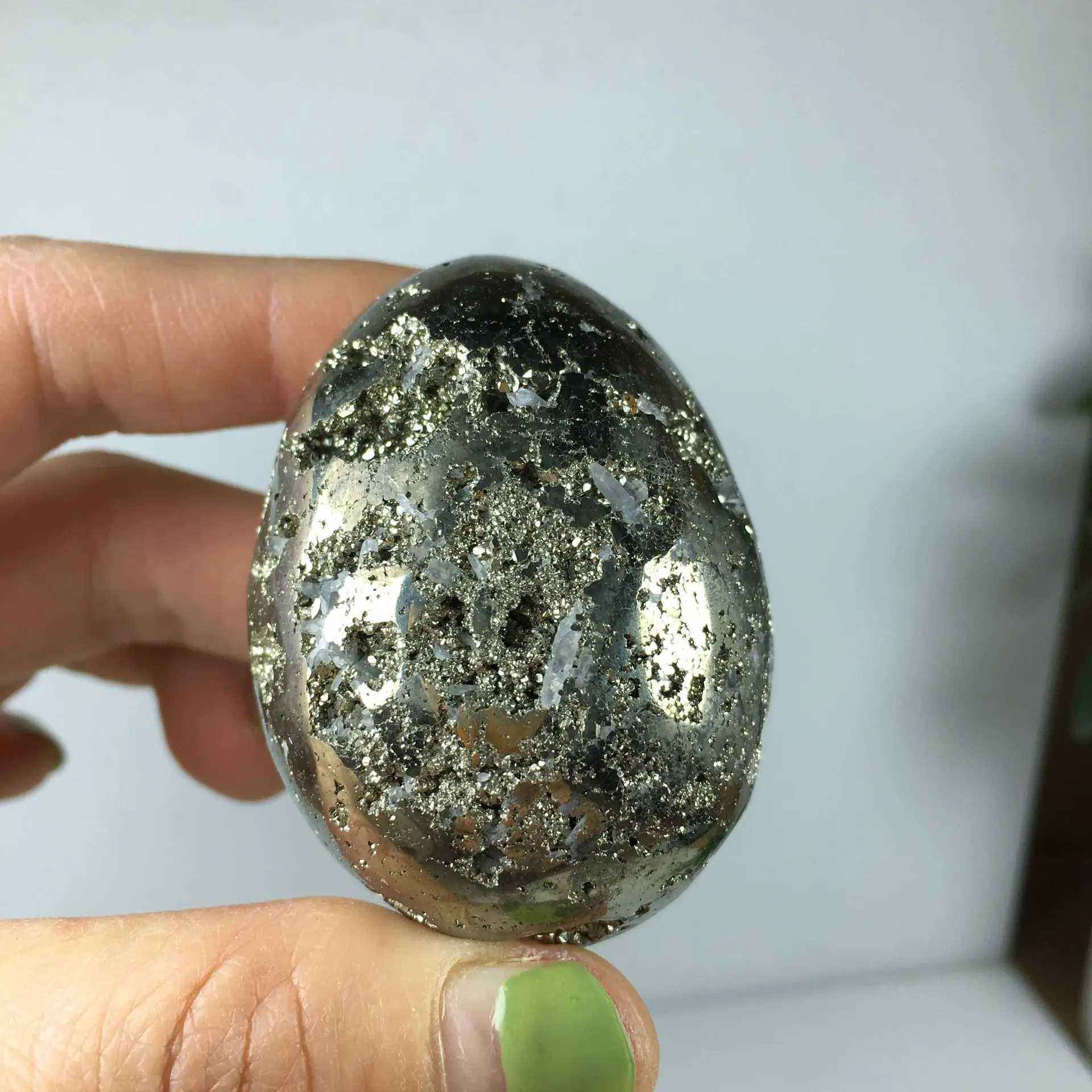 150-200g Natural pyrite geod egg Golden Iron mineral Specimens 1pcs