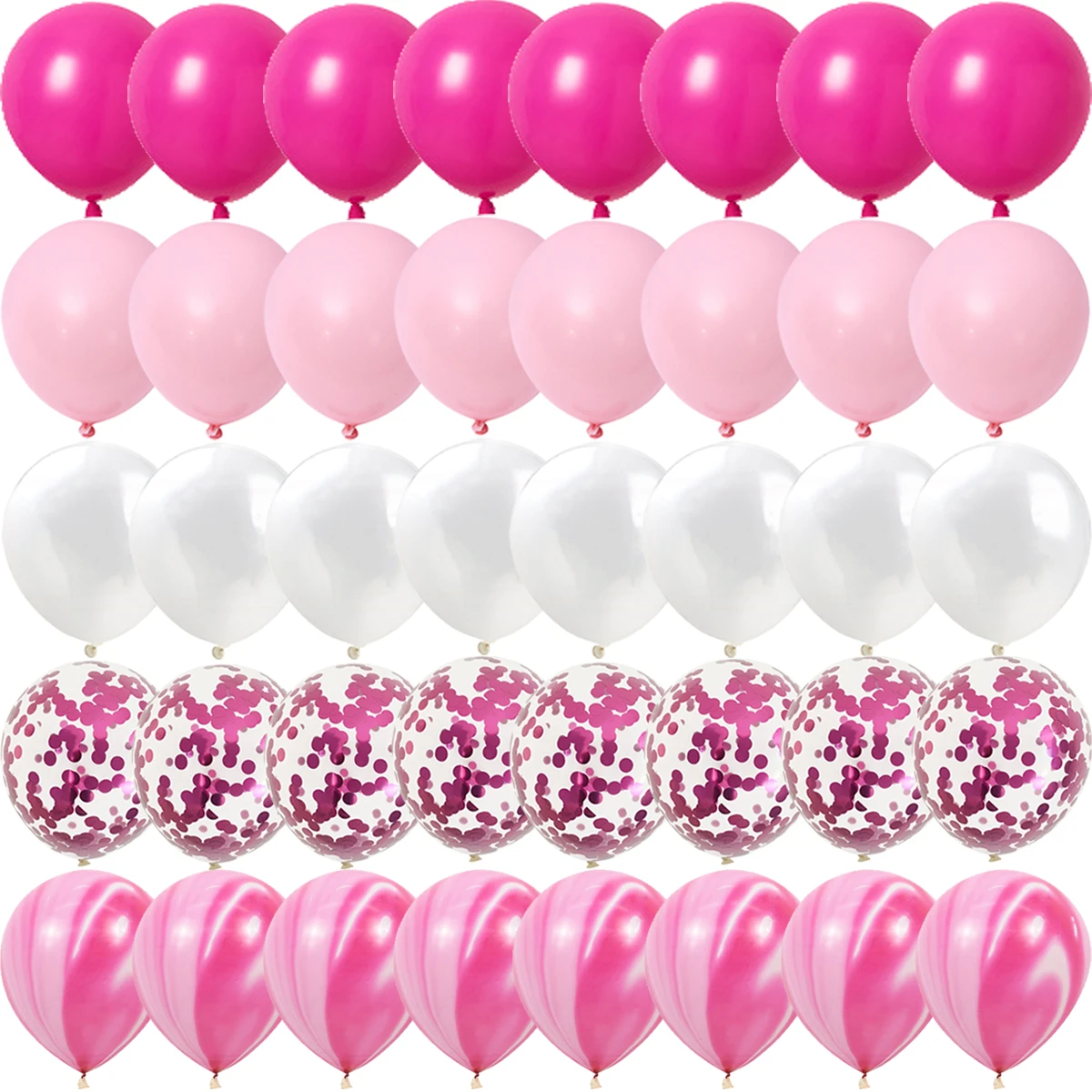 Rose Roze Metalen Latex Confetti Confetti Ballonnen Bruiloft Decoraties Matte Globos Nieuwjaar Verjaardagsfeestje Decoraties