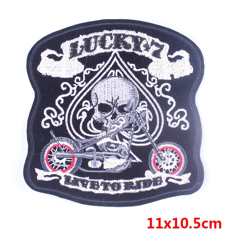 Pulaqi DIY Punk Skull Patch Biker Rock Cheap Embroidered Motorcycle Band Patches For clothing Stranger Thing Letter Patch Badges