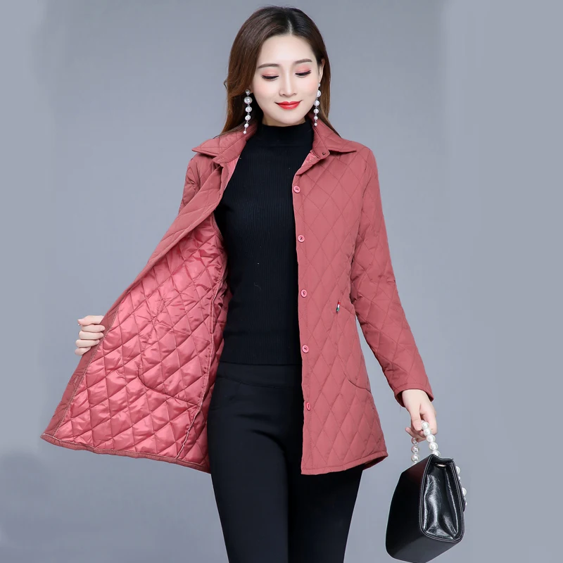 thin quilted jacket autumn winter Warm Long-sleeved Jacket Parkas new middle age women cotton-padded tops mother Cotton coat