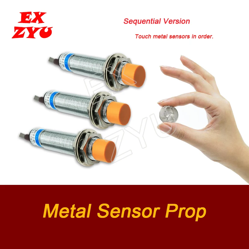 metal sensor prop Sequence Version real escape room game touch the metal sensors in right order to unlock chamber