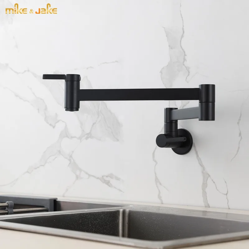 

Matt black single cold wall tap Hotel Sink wall Tap kitchen wall black faucet Pot water cold tap