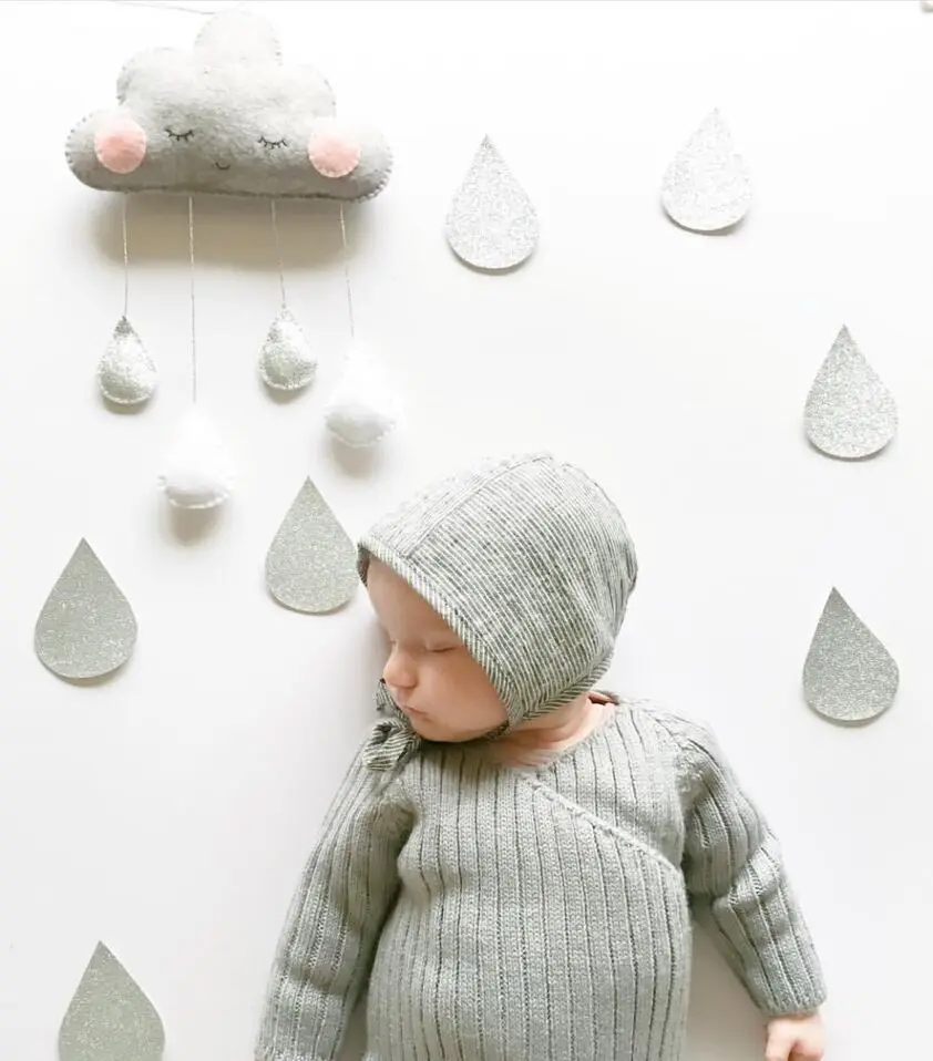 Felt Cloud Face ห้องนอนเด็กตกแต่งห้องเด็กตกแต่ง Nordic ตกแต่งสำหรับห้องเด็ก B1103