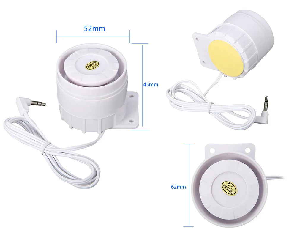 GauTone Wired Siren Speaker 3.5mm jack for Wireless GSM Alarm System Home Security PG103 PG107 PG105 PG106