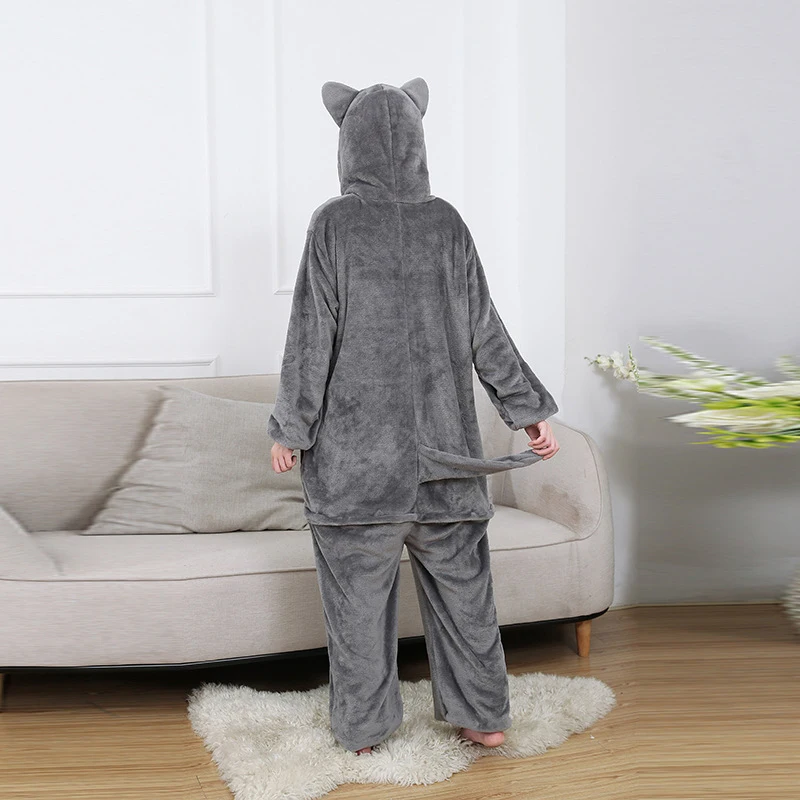 Husky Dog Pajamas Full Body Clothes Anime Onesie For Adults Women Sleepwear Men Costume One-Piece Homewear Cosplay Kigurumi