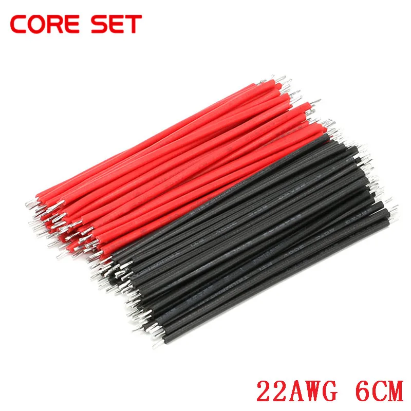 100PCS/LOT Tin-Plated Breadboard PCB Solder Cable 22AWG 6cm Fly Jumper Wire Cable Tin Conductor Wires 1007-22AWG Connector Wire