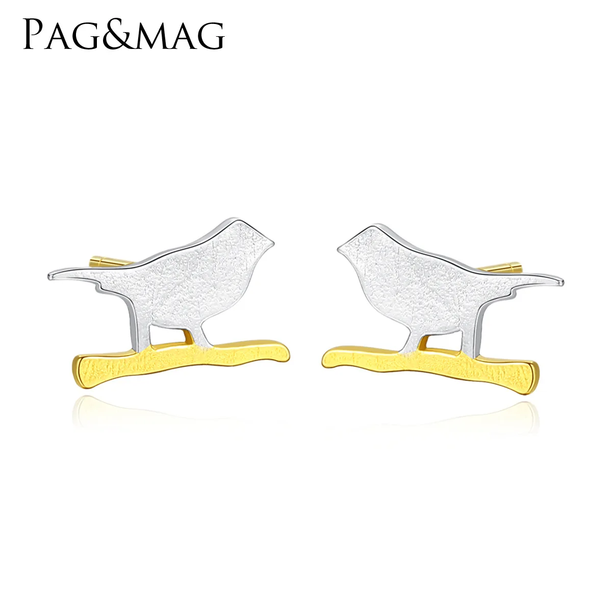 PAG & MAG S925 sterling silver simple ornament Korean retro fashion girl simple lovely bird