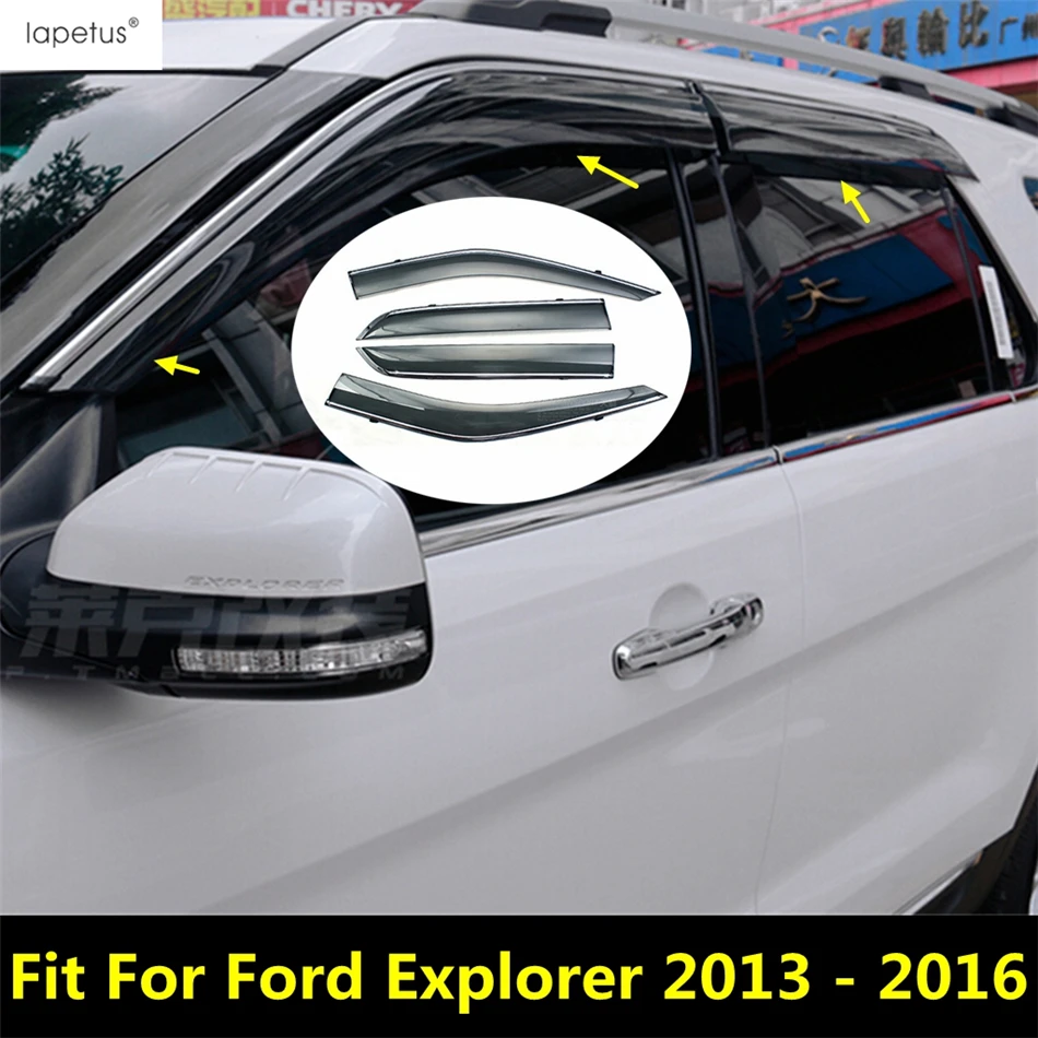 

Car Window Visors Awnings Sunny Rain Protector Visor Guard Molding Cover Kit Trim Accessories For Ford Explorer 2013 - 2016