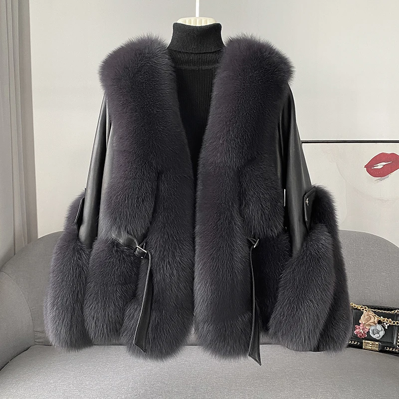 ZDFURS*New Fox Fur coat fur integrated coat temperament young style куртка зимняя женская пуховик женский 2021