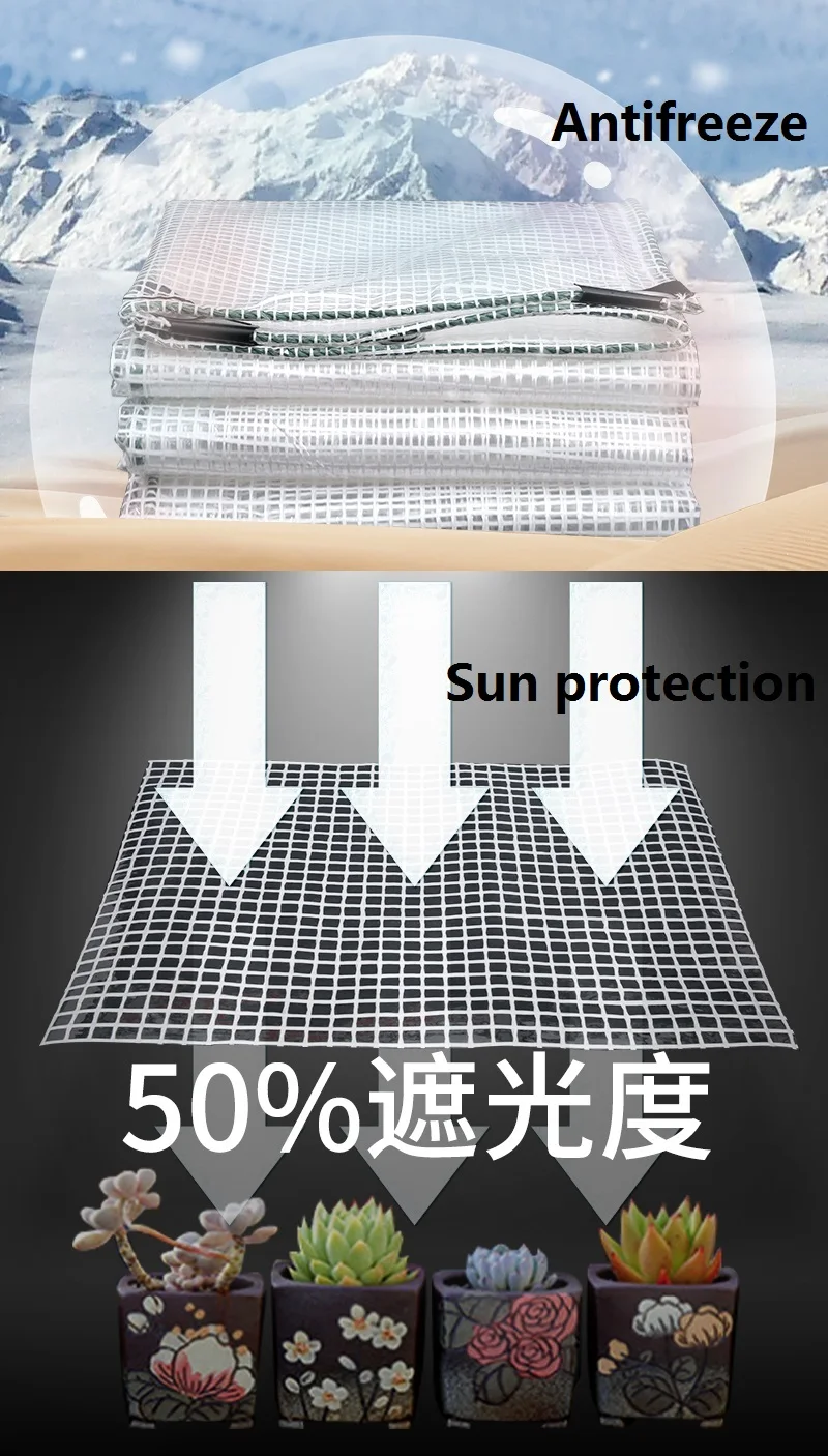 Verdicken 0,32mm Transparent Grün Qualität PVC Kunststoff Regendicht Plane Garten Gewächshaus Sonnenschutz Winddicht Regen Shelter – Detail 5