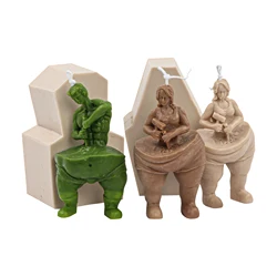 Western Art Statue Self-made Man Candle Mold Home Decoration 3D Soap Candle Making Silicone Soap Candle Mould