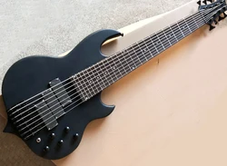 8 Strings Matte Black Electric Bass with Rosewood Fretboard,24 Frets