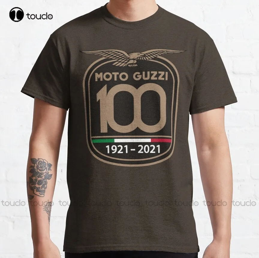 Anniversary 100Th Moto-Guzzi Yeahh Classic T-Shirt Mens T Shirts Custom Aldult Teen Unisex Fashion Funny New Xs-5Xl New