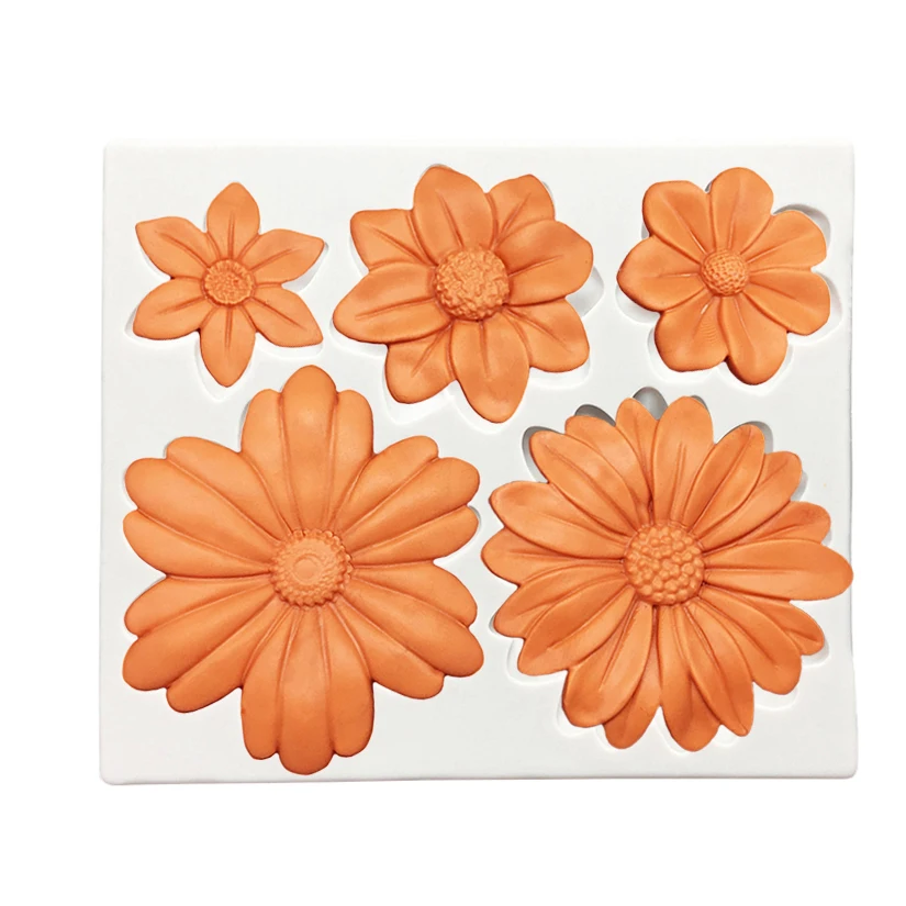 Sunflower Daisy Silicone Mold Sugarcraft Chocolate Cupcake Baking Mold Fondant Cake Decorating Tools