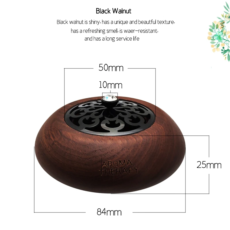 Diffusore per aromaterapia con olio essenziale copertura in legno in acciaio inossidabile Aroma fragranza ecologica legno diffuso rinfrescante