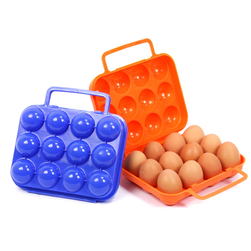 

12 Grids Egg Container Holder Box Portable Camping Hiking Picnic BBQ Egg Storage Boxes Outdoor Travel Egg Holder Carrier