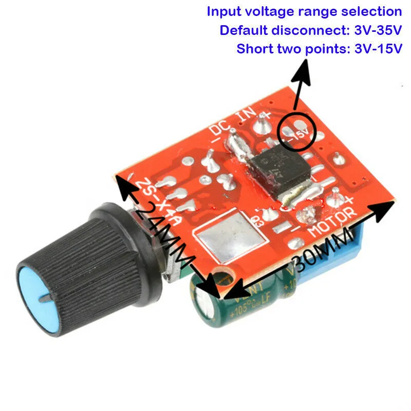 5A 90W PWM 12V DC Motor Speed Controller Module DC-DC 3V~35V Adjustable Speed Regulator Control Governor Switch 24V LED Fan